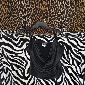 Bebe Black Draped Cami Top